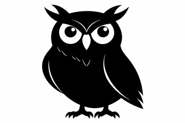 Owl silhouette on white background, Vector illustration, icon, svg, characters, Holiday t shirt, Hand drawn trendy Vector illustration, illustration of a seagull