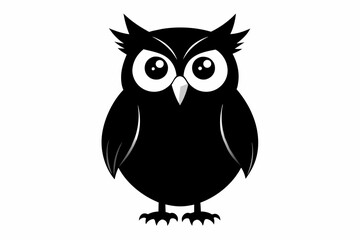 Owl silhouette on white background, Vector illustration, icon, svg, characters, Holiday t shirt, Hand drawn trendy Vector illustration, illustration of a seagull