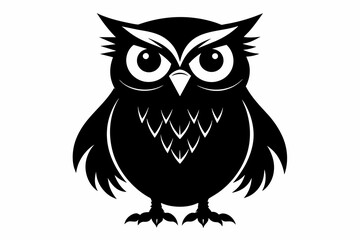 Owl silhouette on white background, Vector illustration, icon, svg, characters, Holiday t shirt, Hand drawn trendy Vector illustration, illustration of a seagull