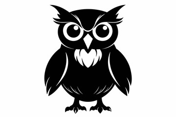 Owl silhouette on white background, Vector illustration, icon, svg, characters, Holiday t shirt, Hand drawn trendy Vector illustration, illustration of a seagull