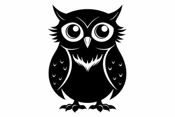 Owl silhouette on white background, Vector illustration, icon, svg, characters, Holiday t shirt, Hand drawn trendy Vector illustration, illustration of a seagull