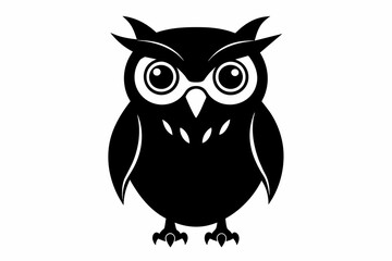 Owl silhouette on white background, Vector illustration, icon, svg, characters, Holiday t shirt, Hand drawn trendy Vector illustration, illustration of a seagull