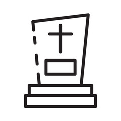 Art Dead Funeral Line Icon