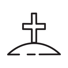 Art Easter Funeral Line Icon
