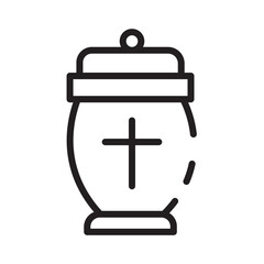 Ashes Remains Funeral Line Icon