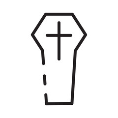 Obraz premium Coffin Death Funeral Line Icon