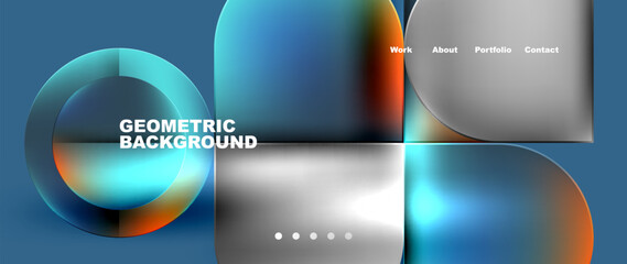 Round squares, circles with fluid gradients. Vector Illustration For Wallpaper, Banner, Background, Card, Book Illustration, landing page