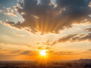 sunset over the city