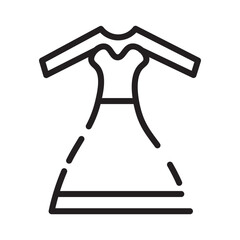 Bride Dress Gown Line Icon