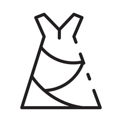 Bride Dress Gown Line Icon
