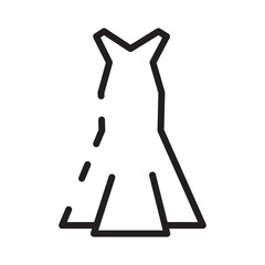 Bride Dress Gown Line Icon
