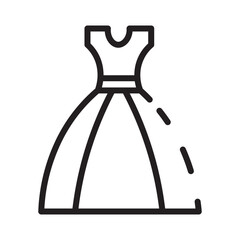 Cloths Dress Bride Line Icon