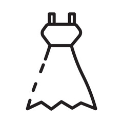 Cloths Dress Bride Line Icon