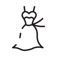 Bridal Bride Dress Line Icon