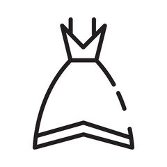 Bridal Bride Dress Line Icon