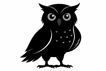 owl silhouette on white background, Vector illustration, bird, icon, svg, characters, Holiday t shirt, Hand drawn trendy Vector illustration, owl on a branch