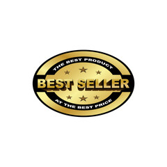 Best Seller icon or logo Stamp with three stars. Decorate product for stimulate demand advertising. Seal banner Vector Template Illustration Design