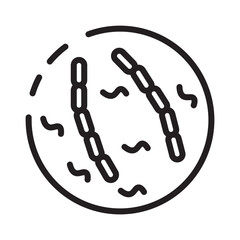 Bacteria Cell Virus Line Icon
