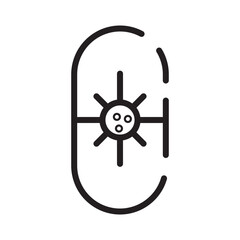 Obraz premium Capsule Pill Virus Line Icon