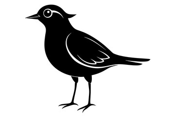 Fototapeta premium Lark silhouette on white background, Vector illustration, bird, icon, svg, characters, Holiday t shirt, Hand drawn trendy Vector illustration, crow on a white