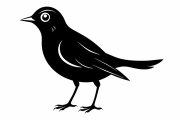 Lark silhouette on white background, Vector illustration, bird, icon, svg, characters, Holiday t shirt, Hand drawn trendy Vector illustration, crow on a white