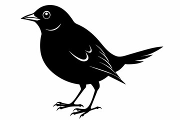 Lark silhouette on white background, Vector illustration, bird, icon, svg, characters, Holiday t shirt, Hand drawn trendy Vector illustration, crow on a white