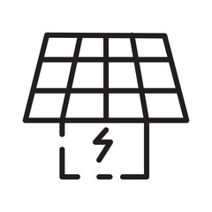 Panel Solar Sun Line Icon
