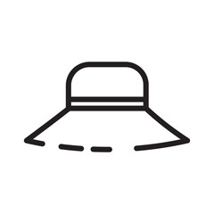 Beach Hat Sun Line Icon