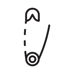 Safety Pin Worker Line Icon