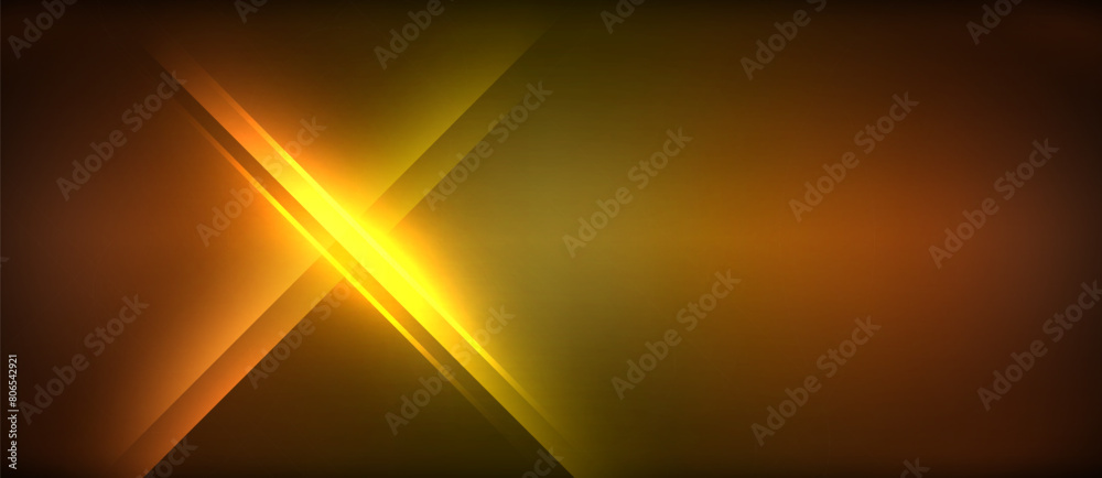 Aufkleber A bright yellow light is radiating across a dark brown sky, creating a stunning contrast. The amber glow resembles a celestial event in the astronomical object against the horizon