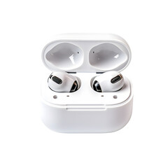 Ear buds Bluetooth isolated photography on transparent background