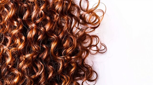 A close up of curly hair on a white background.