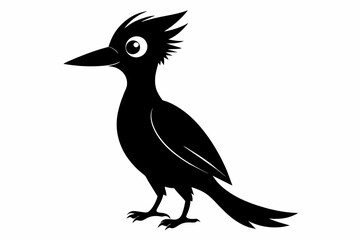 Woodpecker silhouette on white background, Vector illustration, bird, icon, svg, characters, Holiday t shirt, Hand drawn trendy Vector illustration, raven on a branch