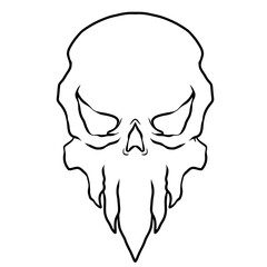 Skull Head Outline Illustration art