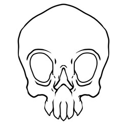 Skull Head Outline Illustration art