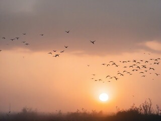 Obraz premium flock of birds