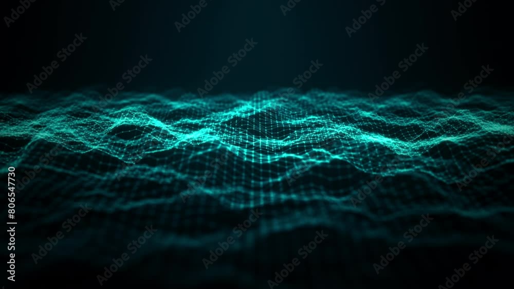 Poster technology digital network waves cyberspace futuristic, a visual representation of digital data wave