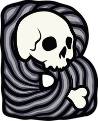 Skull Letter Alphabet Vector B