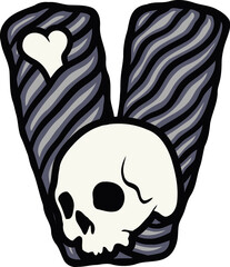 Skull Letter Alphabet Vector V