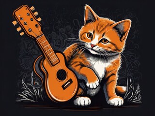 cat with violin