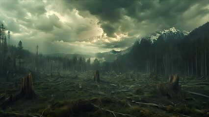 Polluted world. Garbage and waste. Animals suffer from pollution. Ecological disaster concept. AI-generated.