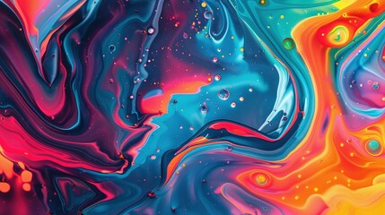 Obraz premium Aqueous Rainbow: Abstract Liquid Dreamscape