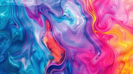 Colorful Cascade: Abstract Liquid Fusion