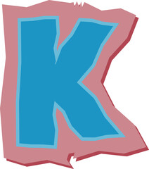 Paper Cut Out Letter Alphabet Vector K