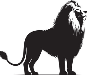 Lion silhouette isolated on white background. lion logo