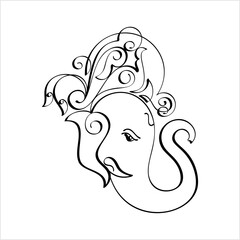 Ganesha The Lord Of Wisdom Calligraphic Style M_2204002