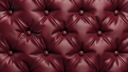 A panoramic view of a luxurious, quilted leather texture in rich burgundy, the stitching precise and elegant, creating a backdrop of refined sophistication and comfort. 