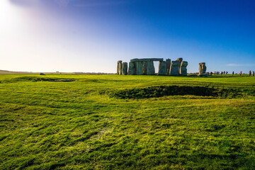 Tourist destinations Stonehenge Prehistoric Monument, UNESCO World Heritage Site, near Amesbury,...