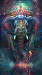 Transcendent Spiritual Guidance An Endangered Elephant s Journey Through a Cosmic Psychedelic Realm