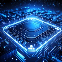 A stunning close-up photograph of a highly sophisticated computer motherboard, where the intricate circuitry and components are clearly visible